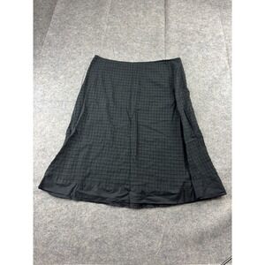Eileen Fisher Knee Length Skirt Black Textured Women's M Minimalist Old Money